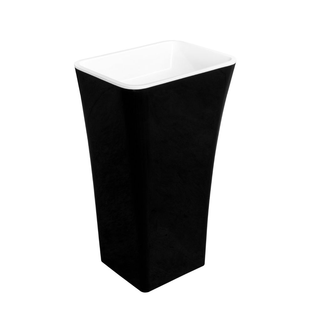 Lavoar freestanding negru alb 52 cm din compozit mineral DuraBe, Besco BlackWhite