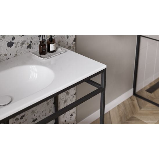 Lavoar incastrat 80x45 cm, alb, orienatre stanga, Cersanit Zen [4]