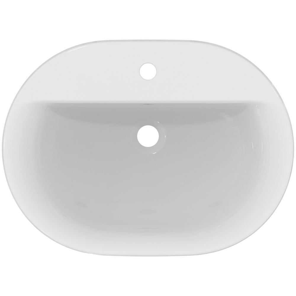 Lavoar incastrat alb 62 cm, oval, orificiu baterie si preaplin Ideal Standard Connect [5]