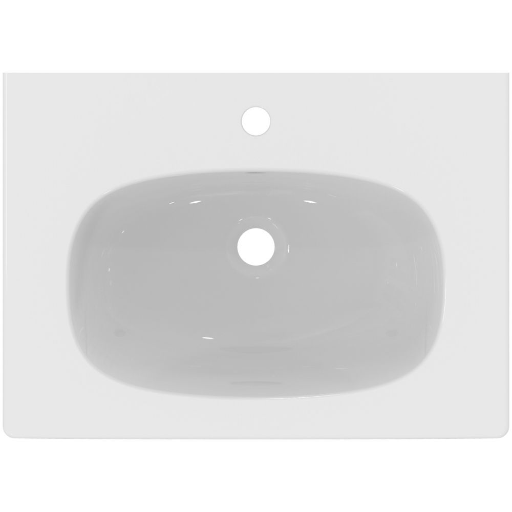 Lavoar incastrat alb lucios 63 cm, dreptunghiular, Ideal Standard Tesi [4]