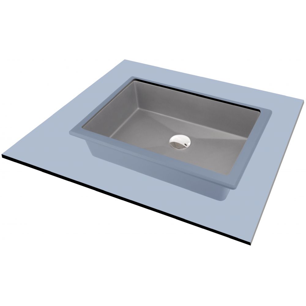 Lavoar incastrat compozit gri Deante Correo, dreptunghiular, 50 cm [4]