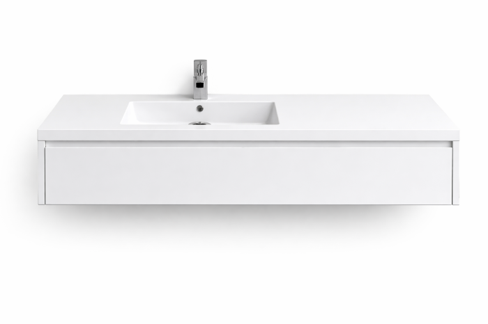 Lavoar încastrat din compozit, 150 x 50 cm, cuva orientata spre stanga, alb lucios, dreptunghiular, Foglia Lauretta [2]
