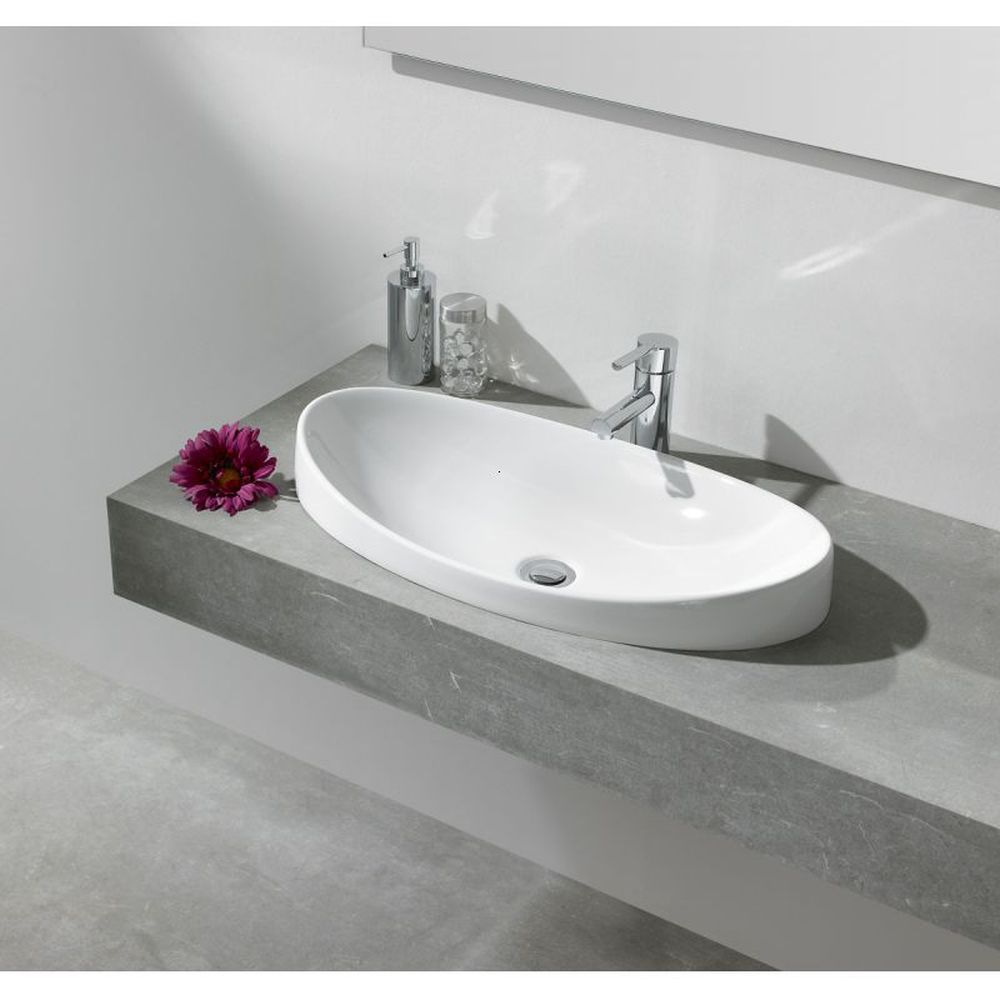 Lavoar incastrat alb lucios 65 cm, oval, Gala Klea [2]