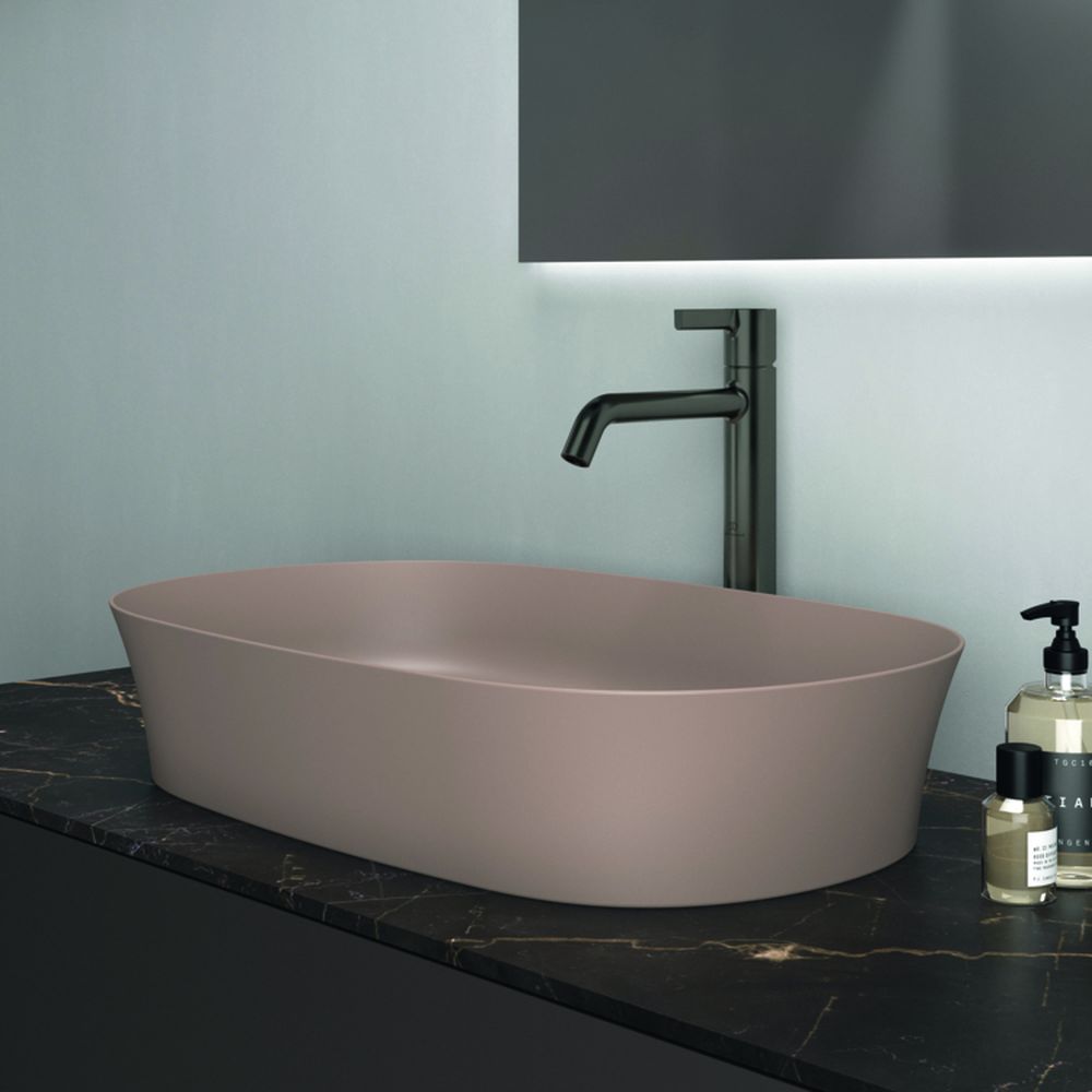 Lavoar pe blat maro lucios 60 cm, oval, fara preaplin, Ideal Standard Ipalyss [6]