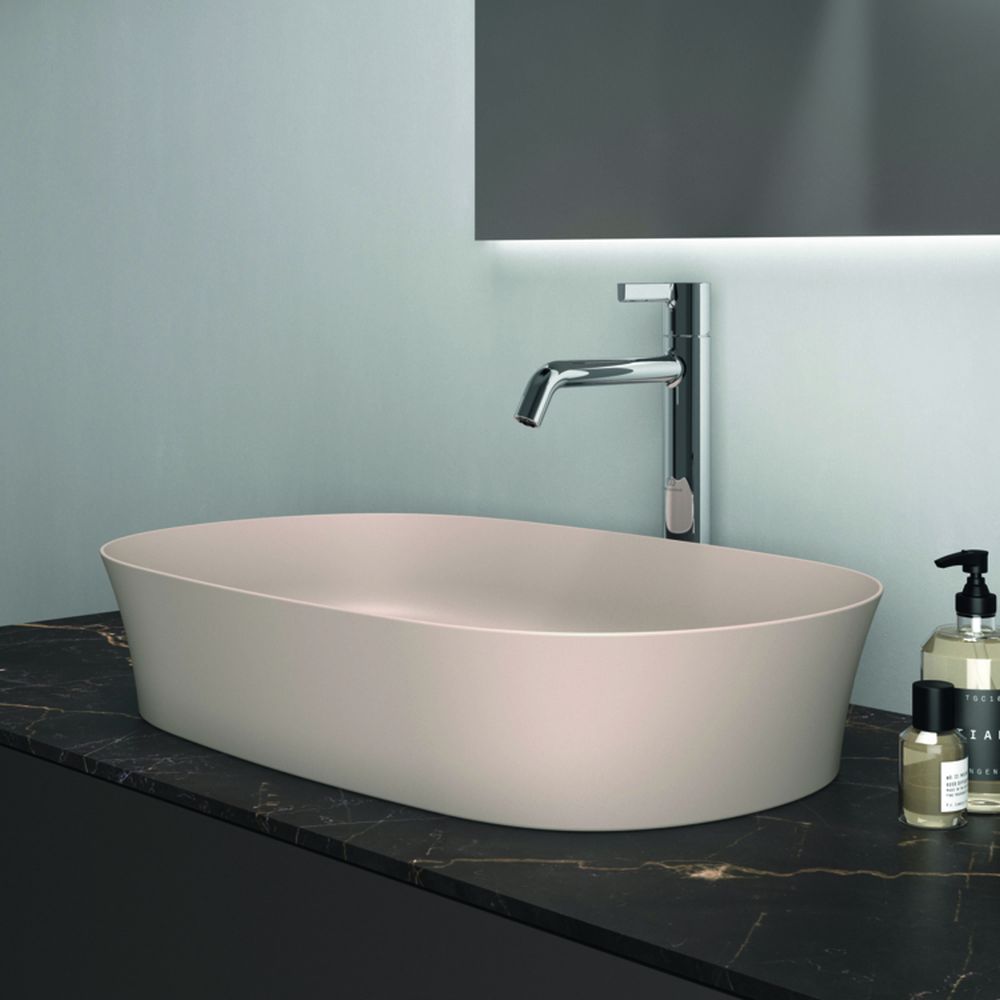 Lavoar pe blat bej lucios 60 cm, oval, fara preaplin, Ideal Standard Ipalyss [6]