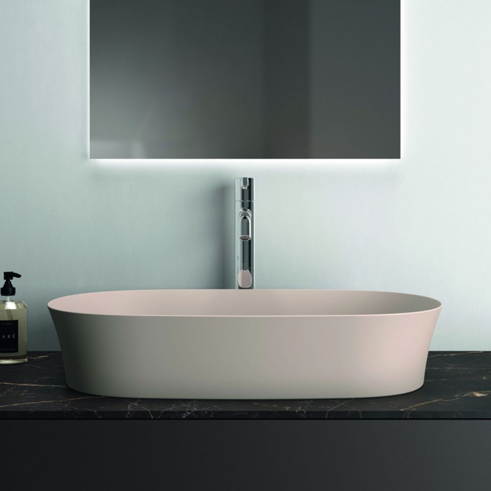 Lavoar pe blat bej lucios 60 cm, oval, fara preaplin, Ideal Standard Ipalyss [5]