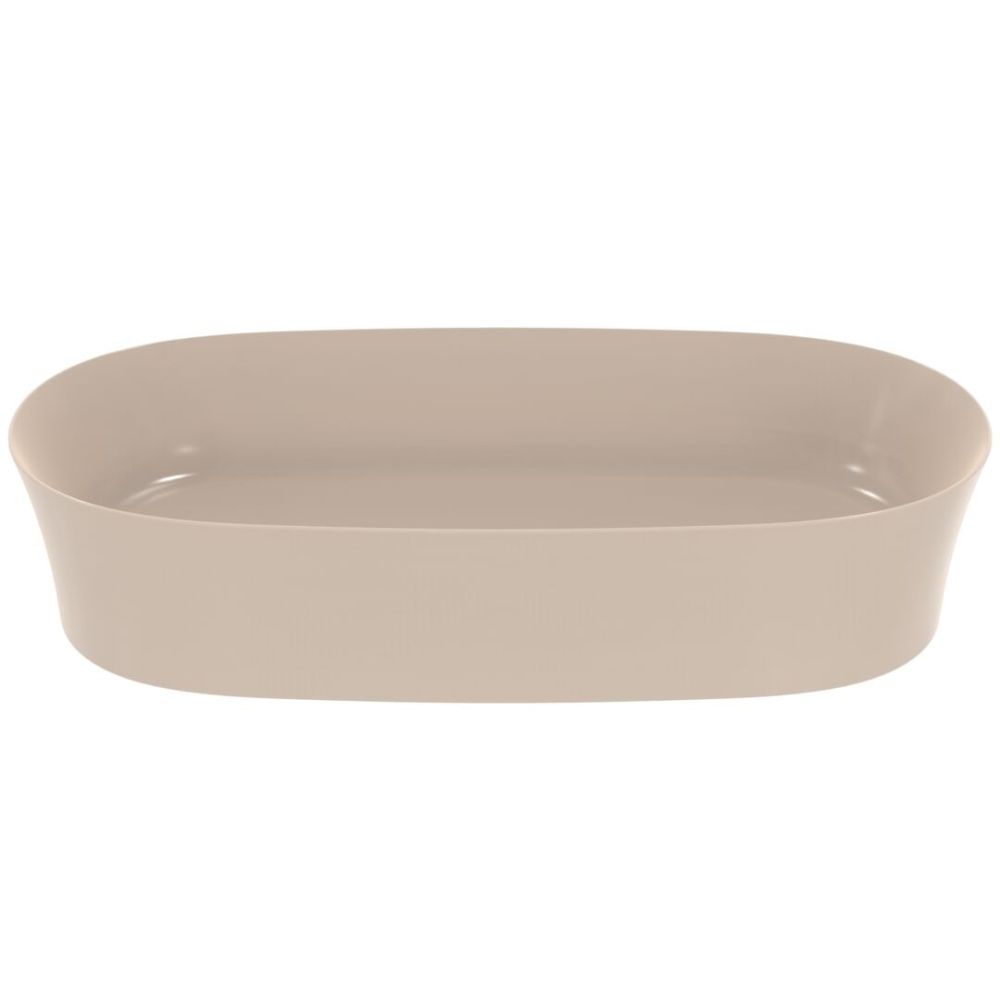 Lavoar pe blat bej lucios 60 cm, oval, fara preaplin, Ideal Standard Ipalyss [2]