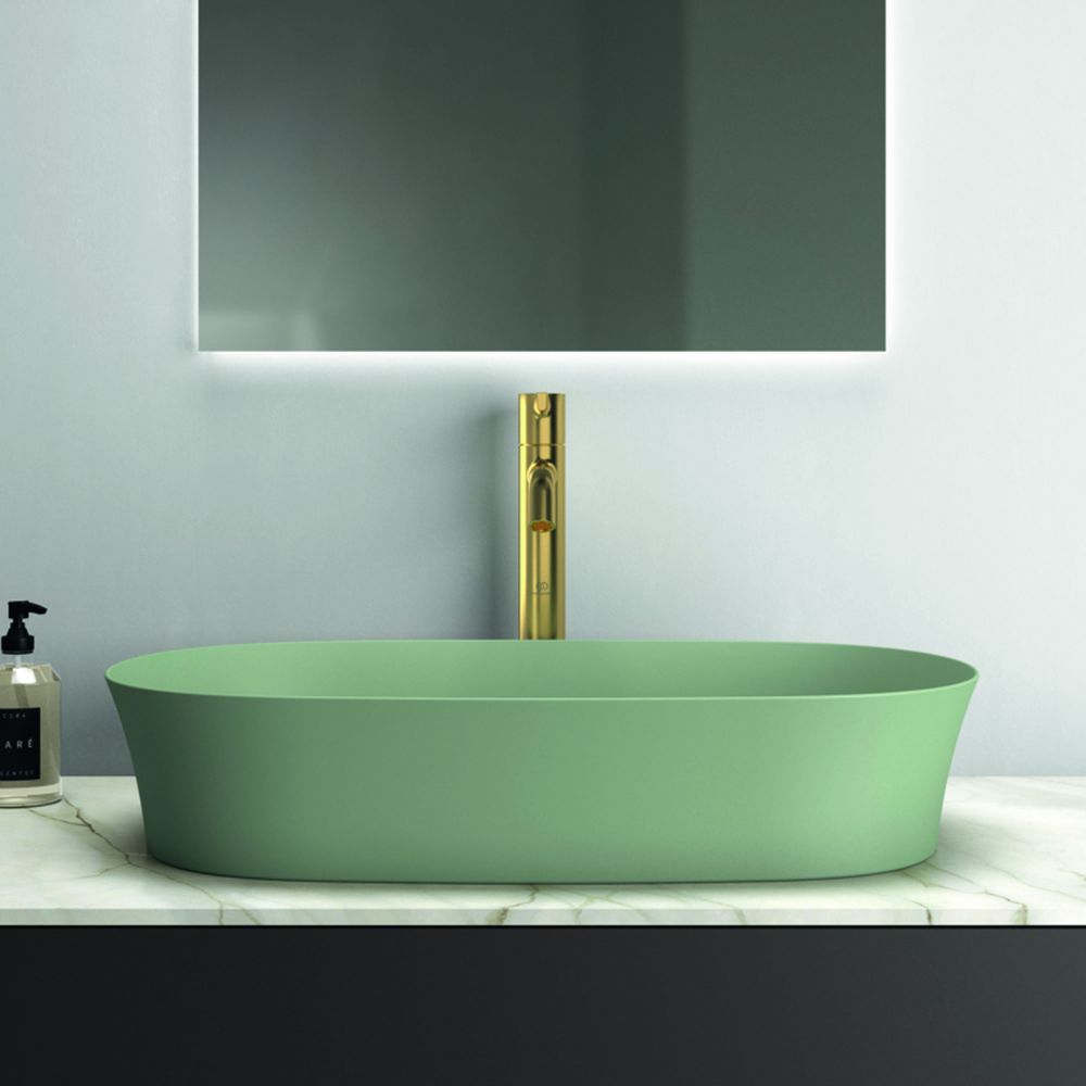 Lavoar pe blat verde lucios 60 cm, oval, fara preaplin, Ideal Standard Ipalyss [5]