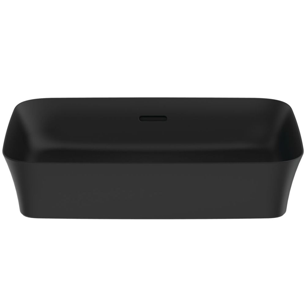Lavoar pe blat negru mat 55 cm, dreptunghiular, cu preaplin, Ideal Standard Ipalyss [2]