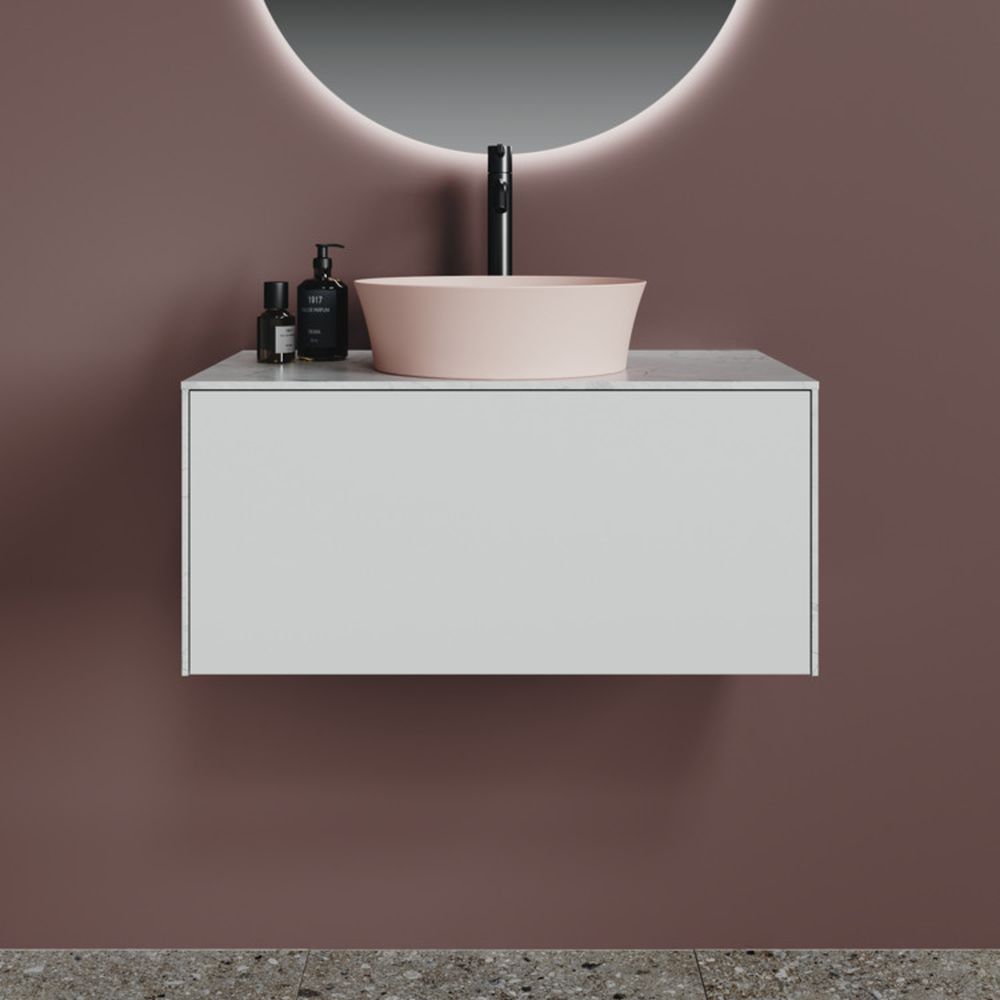 Lavoar pe blat roz lucios 40 cm, rotund, fara preaplin, Ideal Standard Ipalyss [6]