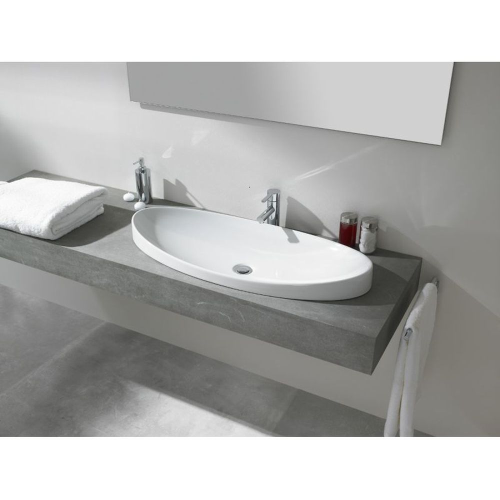 Lavoar incastrat alb lucios 90 cm, oval, Gala Klea [2]
