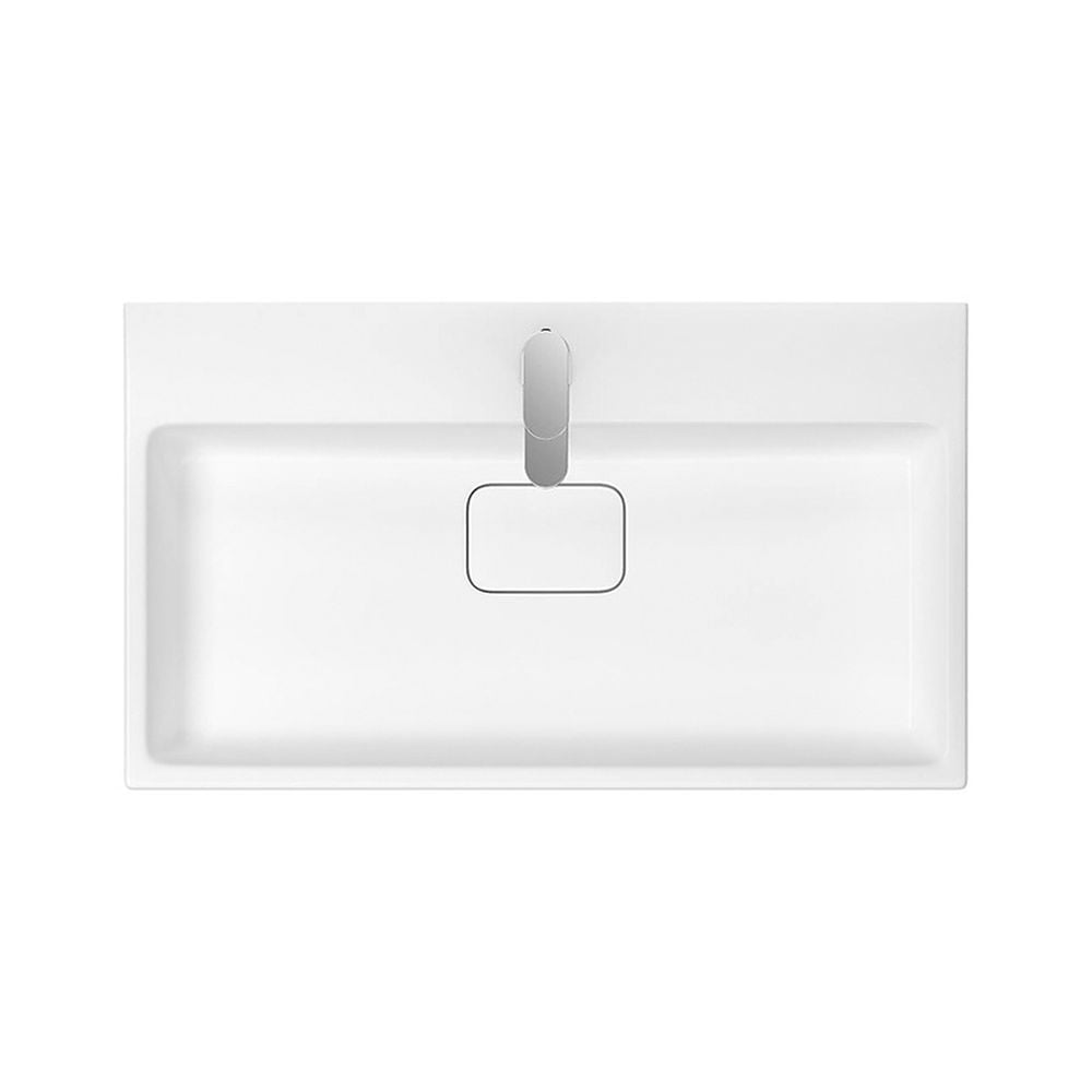 Lavoar baie pe mobilier alb 80 cm, dreptunghiular, Cersanit Virgo [2]