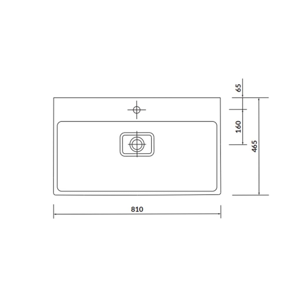 Lavoar baie pe mobilier alb 80 cm, dreptunghiular, Cersanit Virgo [3]
