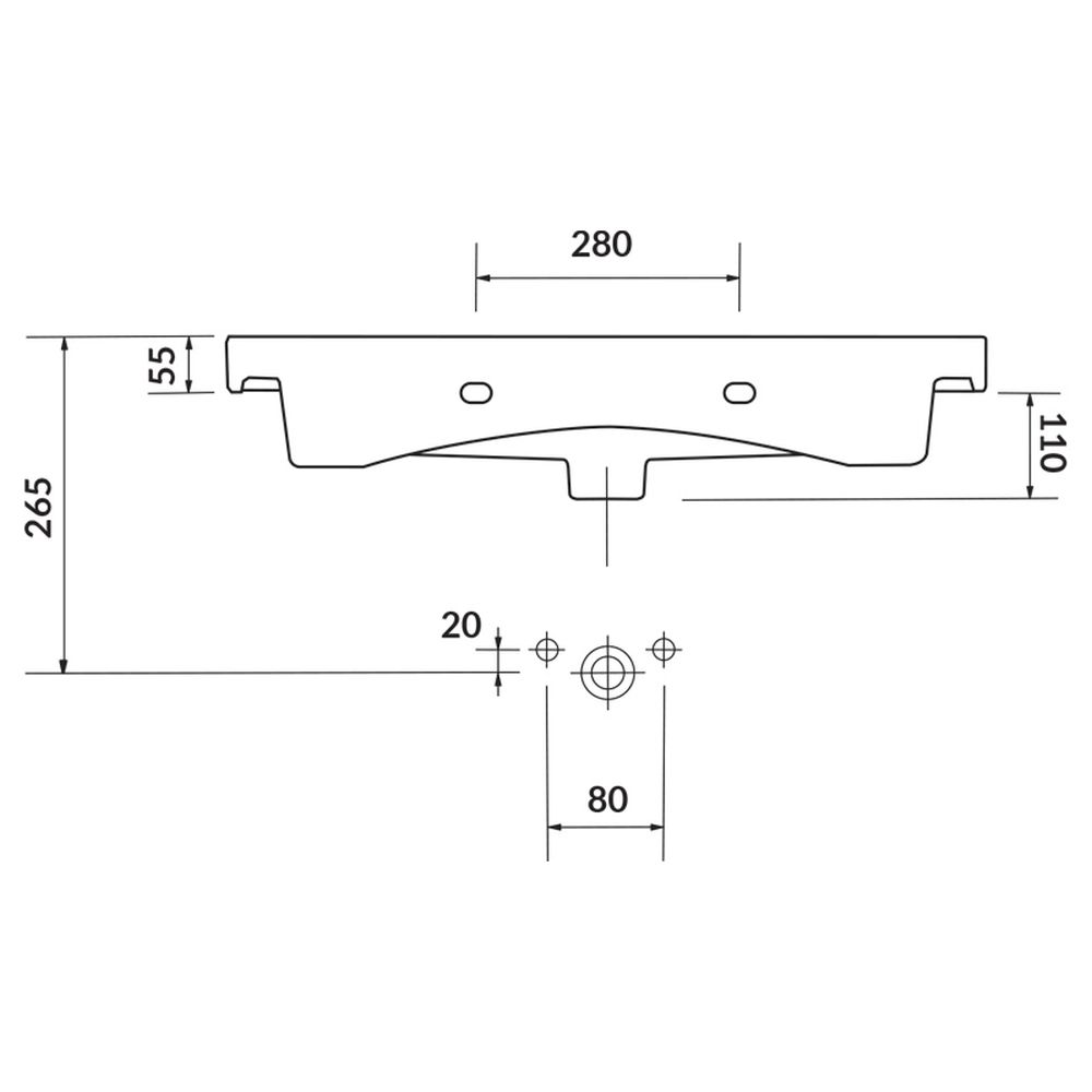 Lavoar baie pentru mobilier alb lucios 80 cm Cersanit Moduo [4]