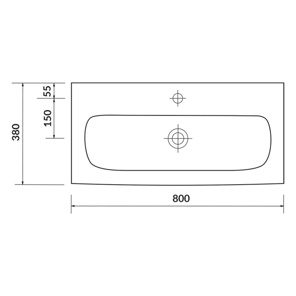 Lavoar baie pentru mobilier alb lucios 80 cm Cersanit Moduo [3]
