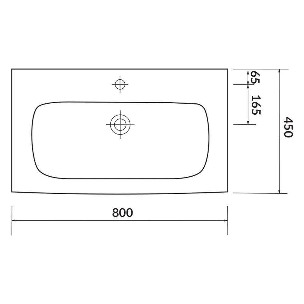 Lavoar baie pentru mobilier alb 80 cm Cersanit Moduo [3]