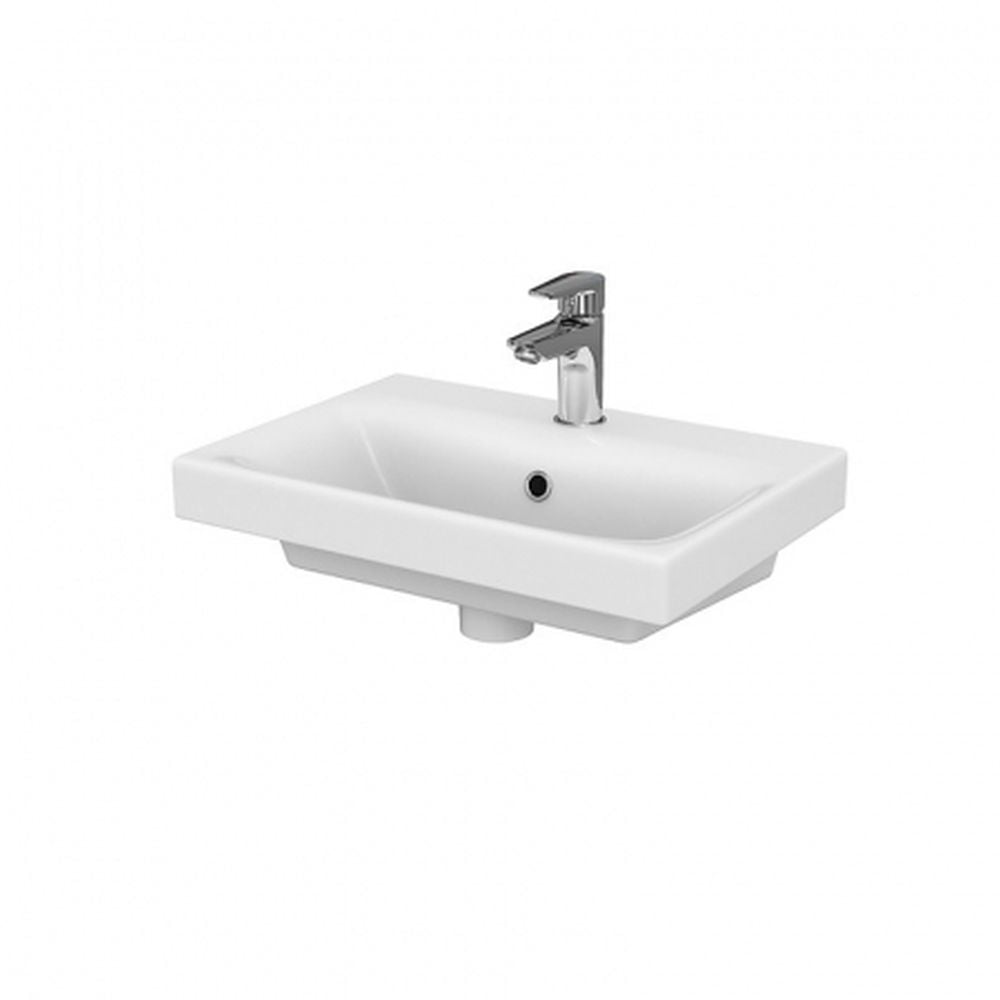 Lavoar baie pentru mobilier alb lucios 50 cm Cersanit Moduo