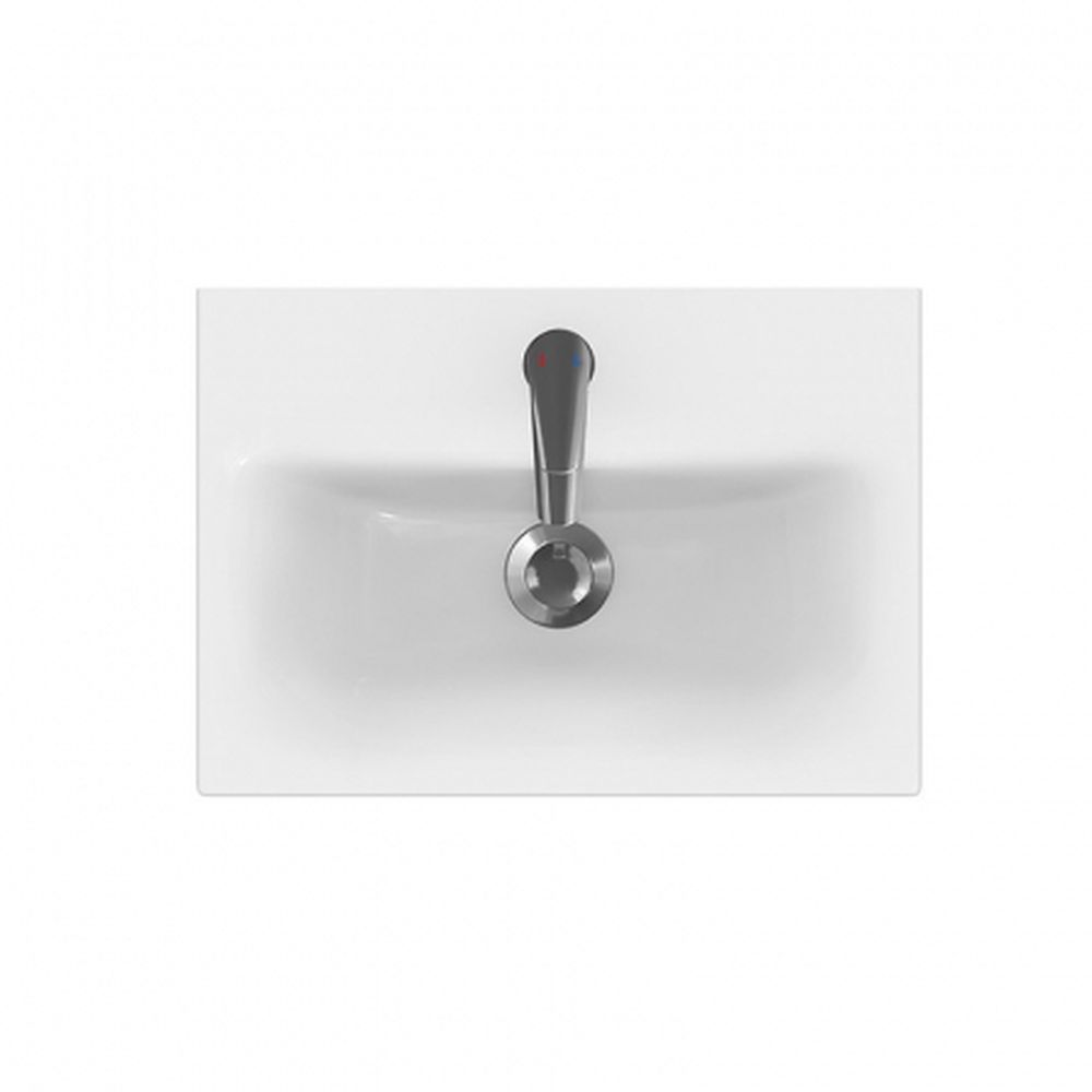 Lavoar baie pentru mobilier alb lucios 50 cm Cersanit Moduo [2]
