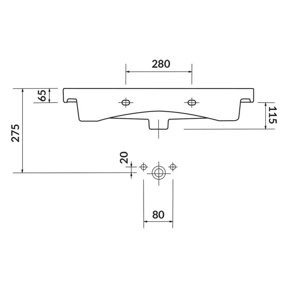 Lavoar baie pentru mobilier alb 80 cm Cersanit Moduo [4]