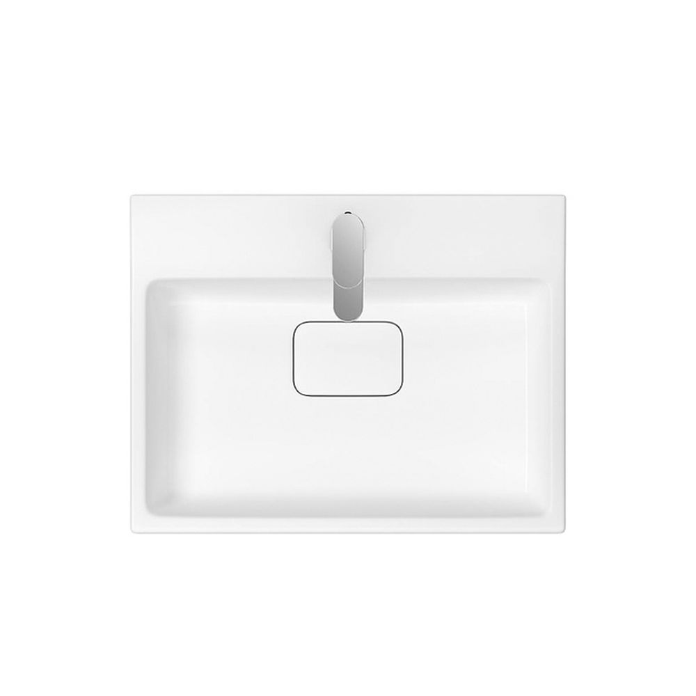Lavoar baie pe mobilier alb 60 cm, dreptunghiular, Cersanit Virgo [2]