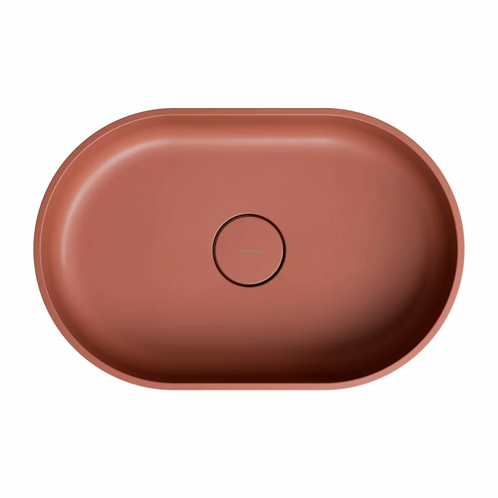 Lavoar OMNIRES Ovo M+ cu montare pe blat, 55x36 cm, compozit, teracota mat [2]