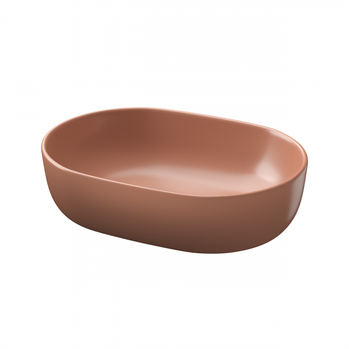 Lavoar pe blat caramiziu 50 cm, oval, Cersanit Moduo