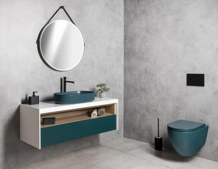 Lavoar pe blat, 55x36 cm, fara preaplin, verde petrol SAPHO Infinity [3]