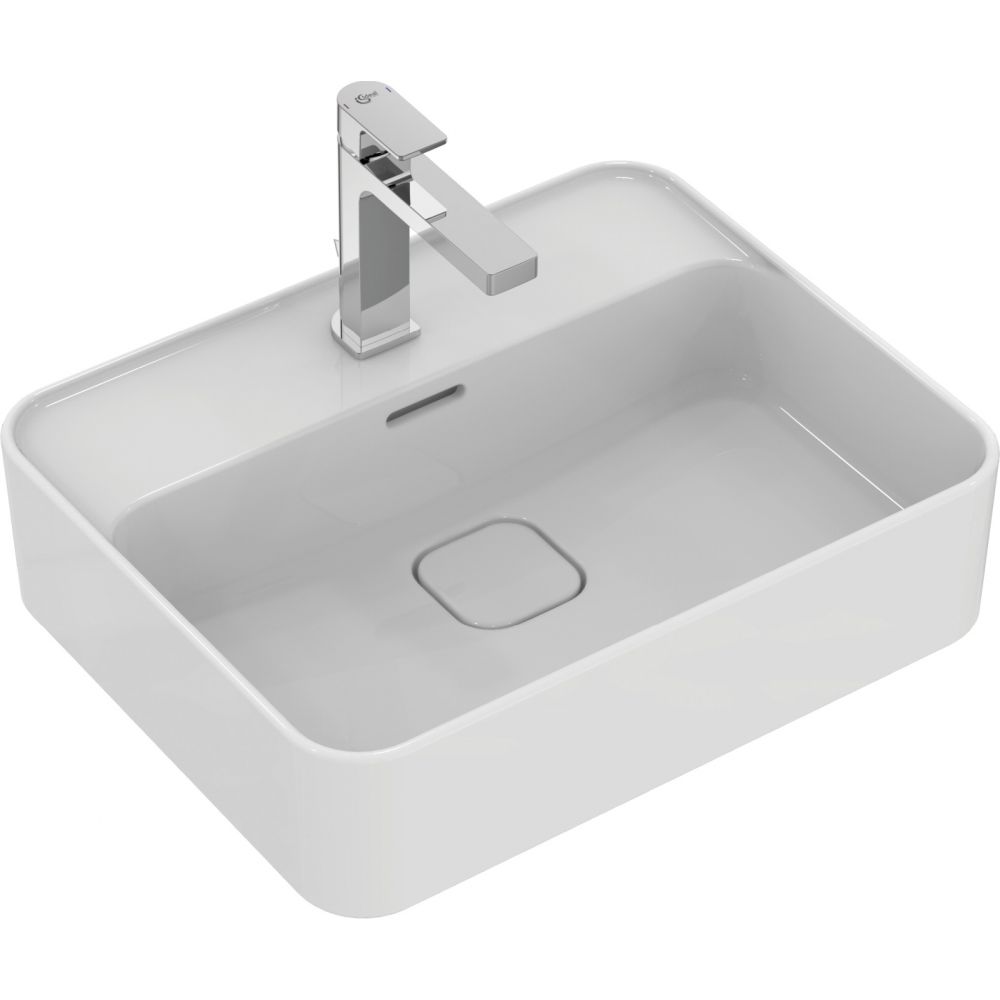 Lavoar pe blat alb 50 cm, dreptunghiular, cu orificiu baterie, Ideal Standard Strada II [2]