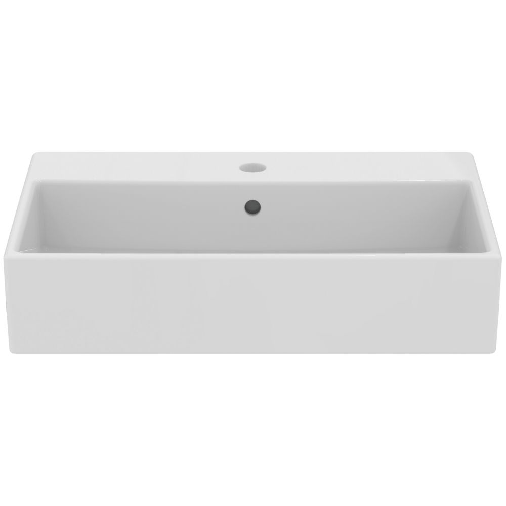 Lavoar pe blat alb 60 cm, dreptunghiular, orificiu baterie, Ideal Standard Strada [2]