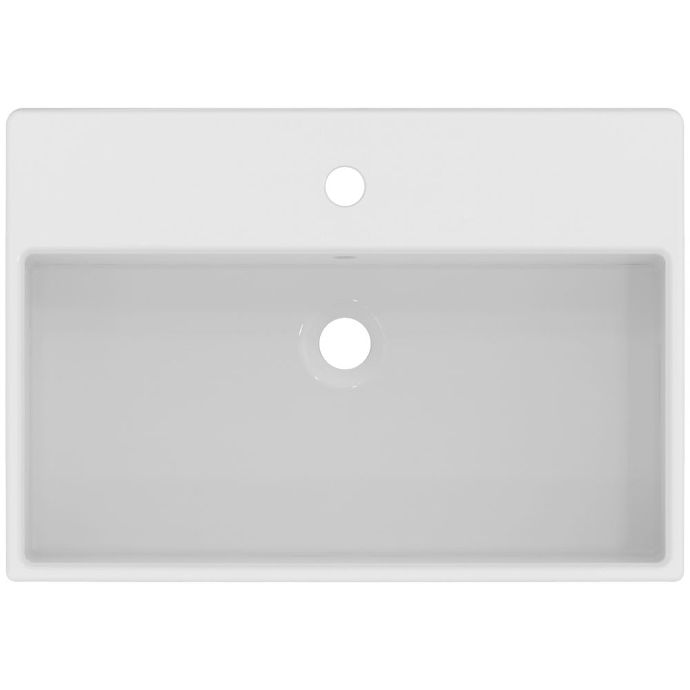 Lavoar pe blat alb 60 cm, dreptunghiular, orificiu baterie, Ideal Standard Strada [4]