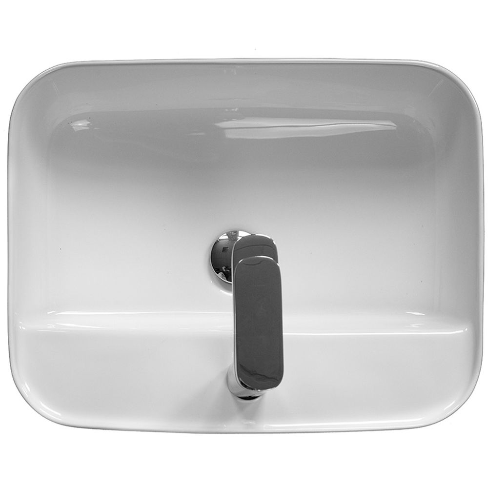 Lavoar pe blat alb, dreptunghiular, 50 cm, Fluminia Juno [3]