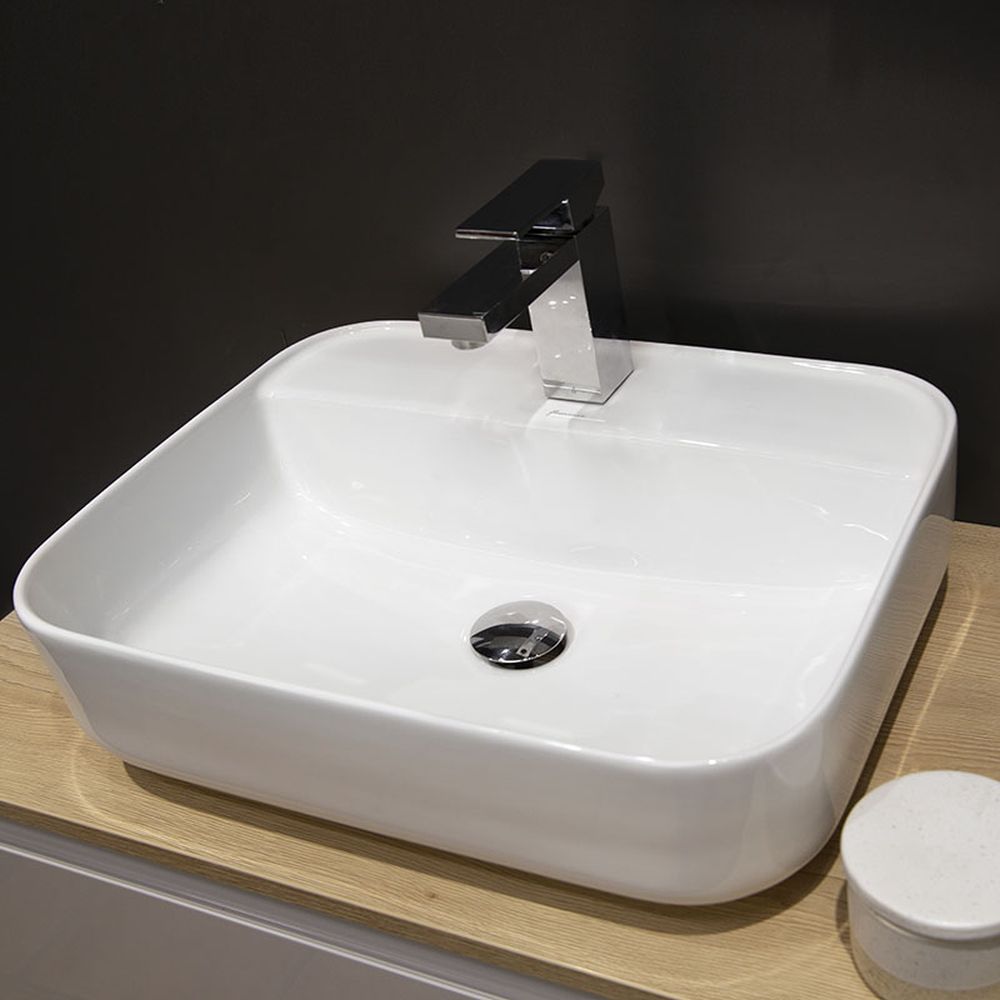 Lavoar pe blat alb, dreptunghiular, 55 cm, Fluminia Juno [6]