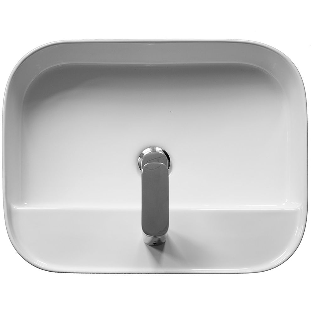 Lavoar pe blat alb, dreptunghiular, 55 cm, Fluminia Juno [2]
