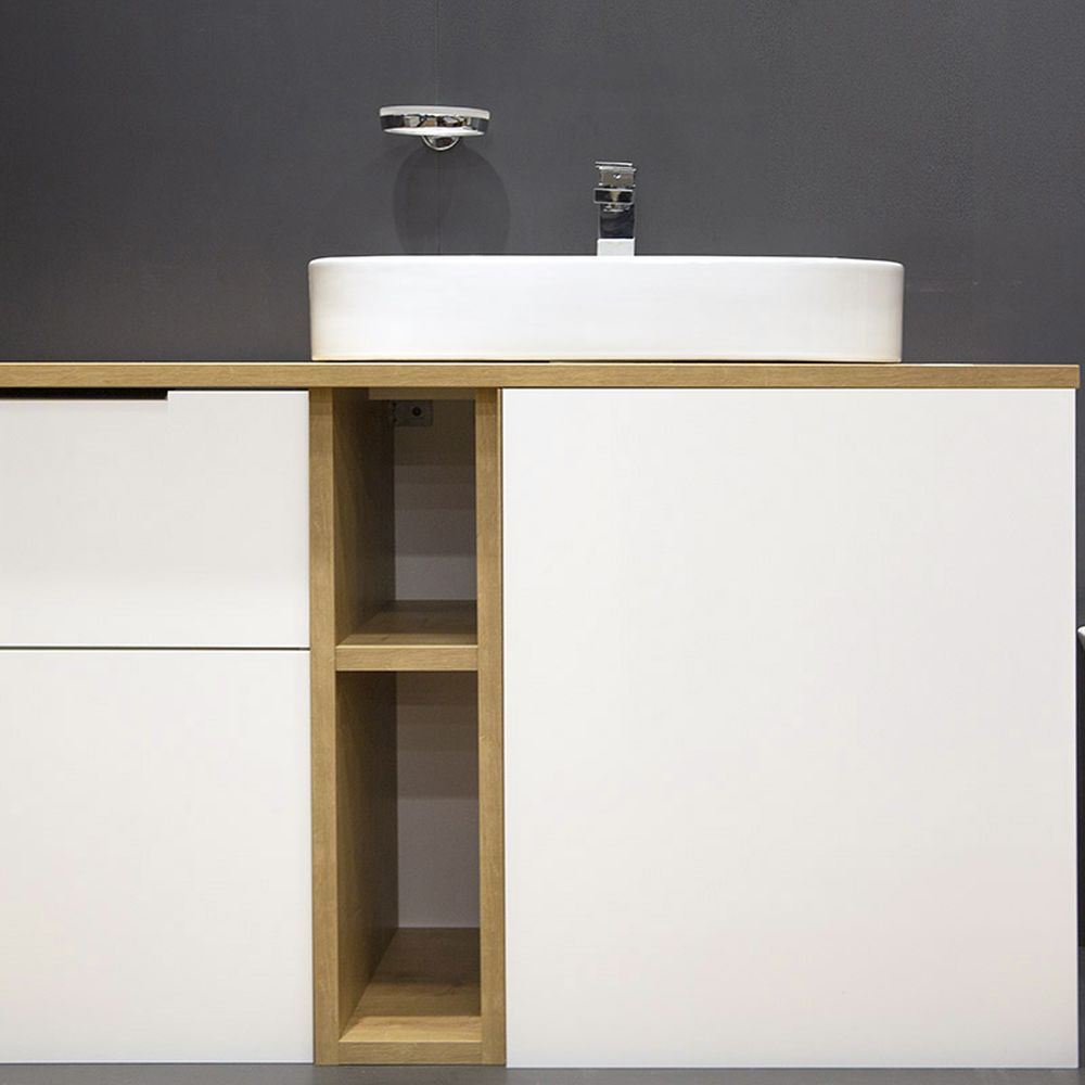 Lavoar pe blat alb, dreptunghiular, 65 cm, Fluminia Juno [6]