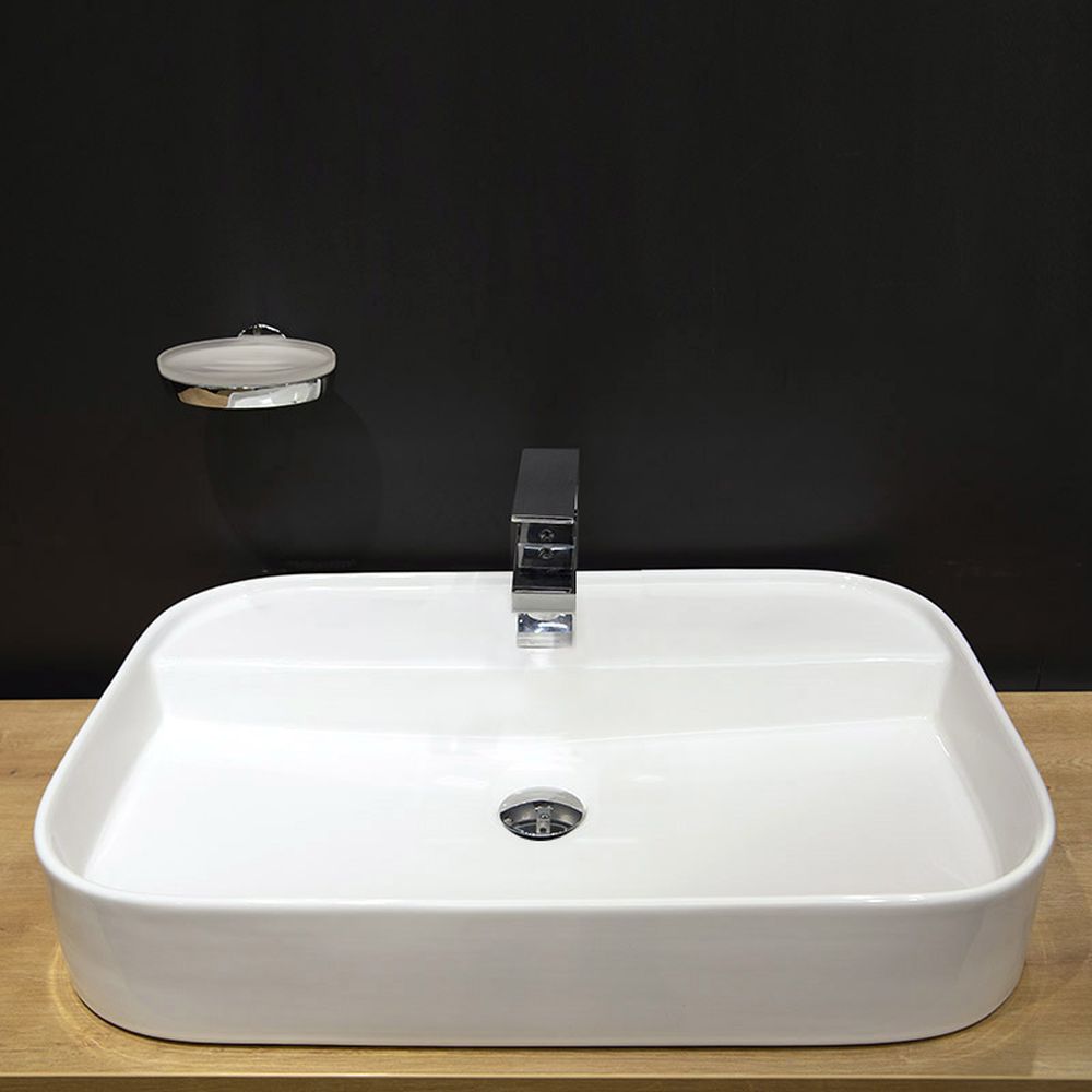 Lavoar pe blat alb, dreptunghiular, 65 cm, Fluminia Juno [4]