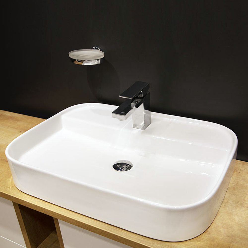 Lavoar pe blat alb, dreptunghiular, 65 cm, Fluminia Juno [5]