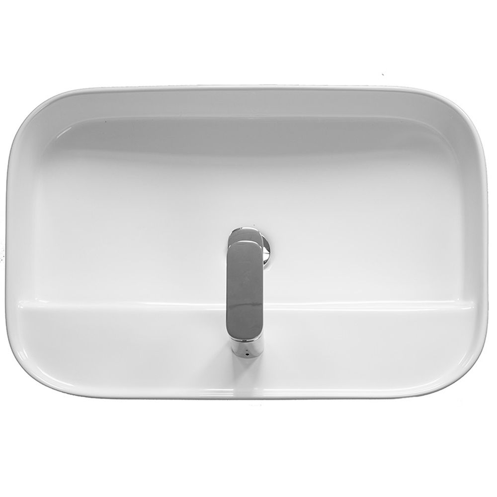 Lavoar pe blat alb, dreptunghiular, 65 cm, Fluminia Juno [2]