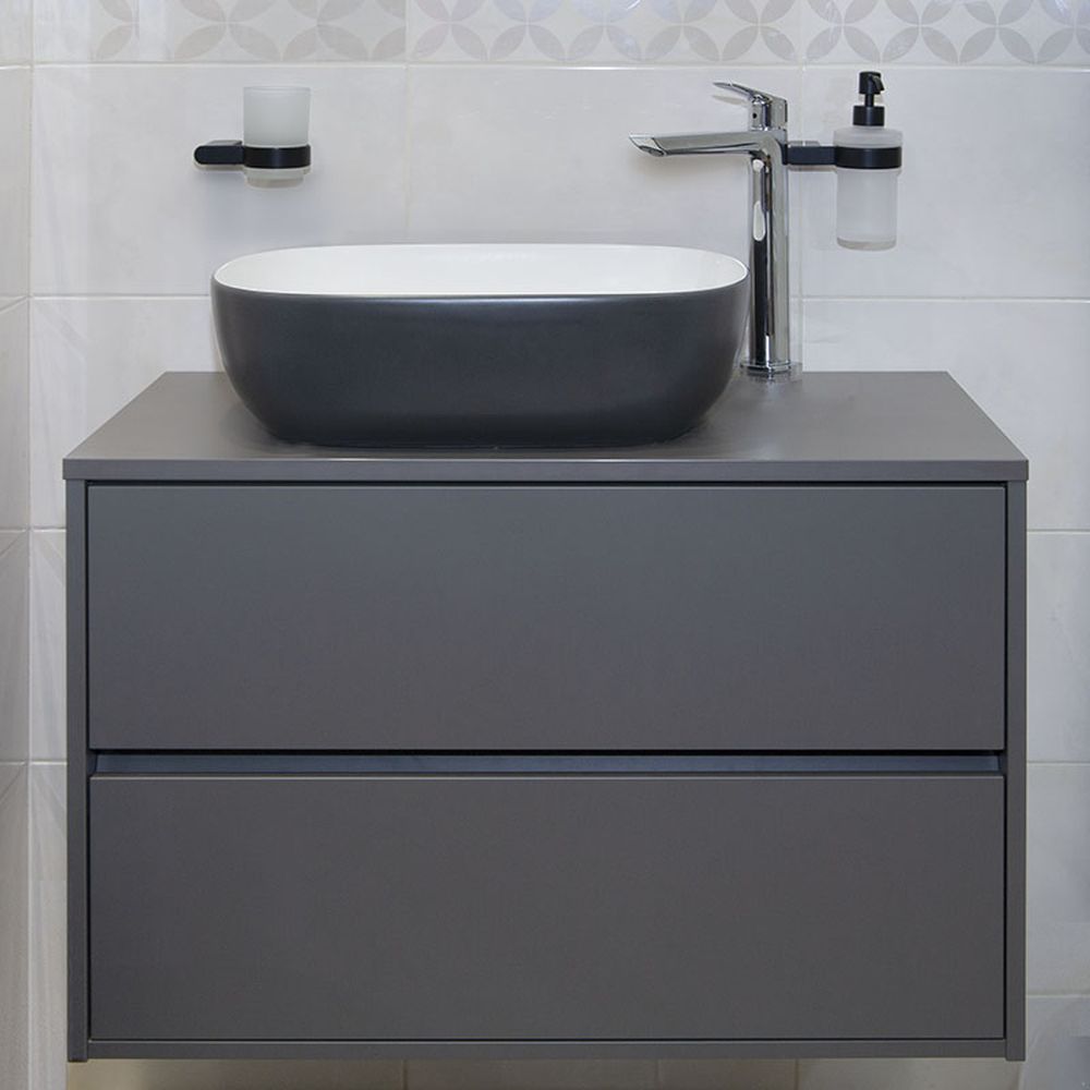 Lavoar pe blat alb/gri mat 49 cm Fluminia Indus [4]
