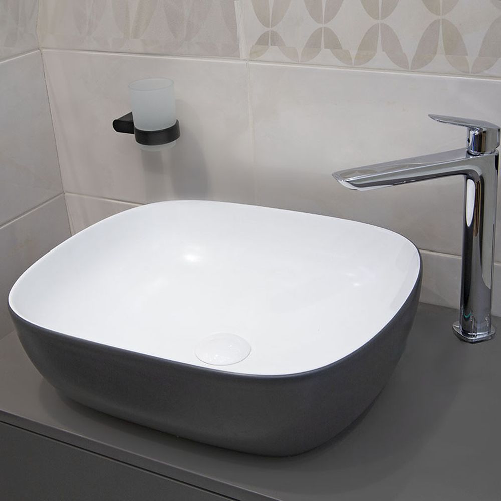 Lavoar pe blat alb/gri mat 49 cm Fluminia Indus [6]