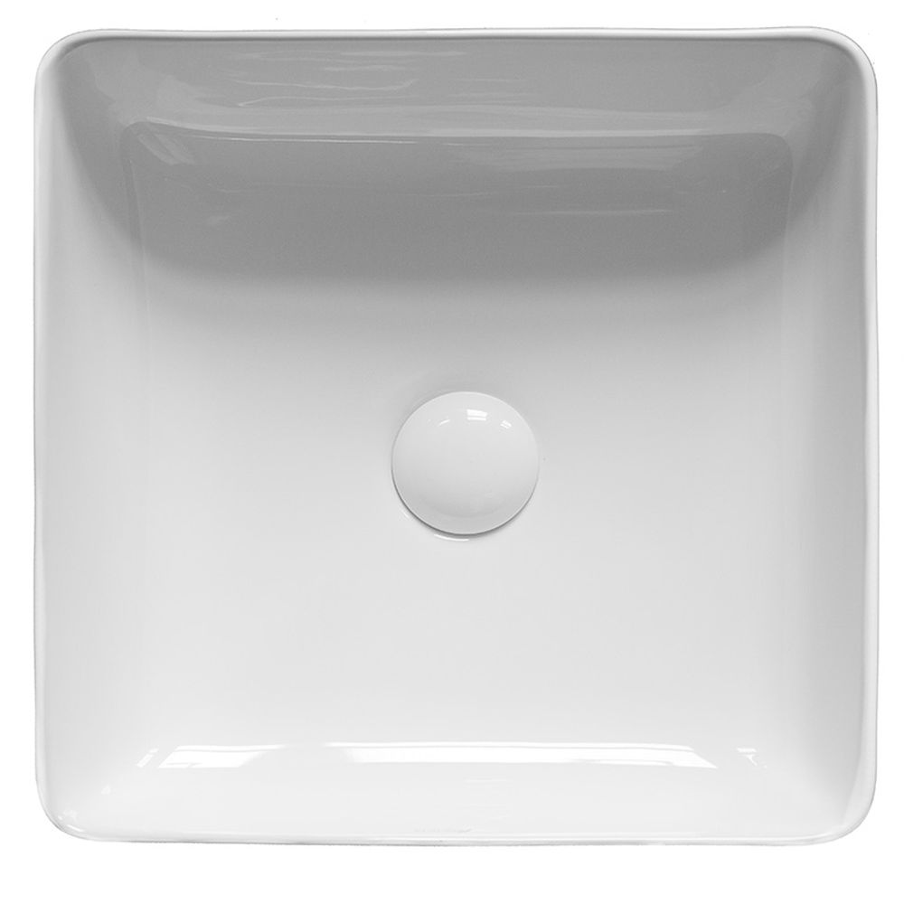 Lavoar pe blat alb lucios 37 cm, patrat, Fluminia Titan [2]