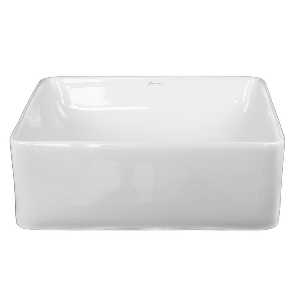 Lavoar pe blat alb lucios 37 cm, patrat, Fluminia Titan [3]
