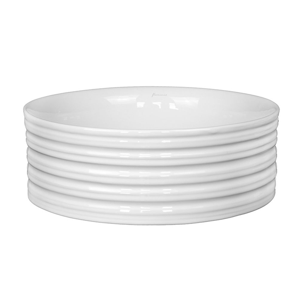Lavoar pe blat alb lucios 39 cm, rotund, Fluminia Theia [3]