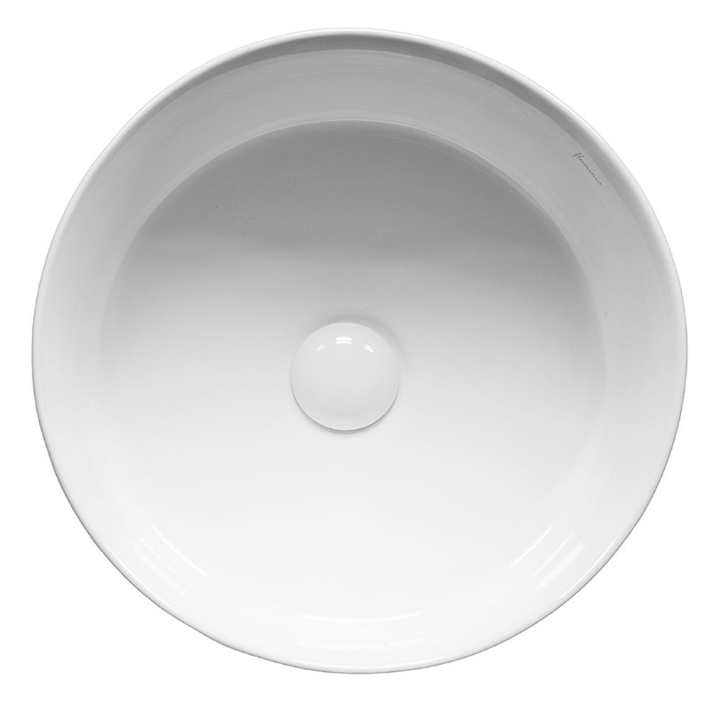 Lavoar pe blat alb lucios 39 cm, rotund, Fluminia Theia [2]