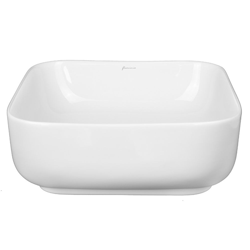 Lavoar pe blat alb lucios 40 cm, patrat, Fluminia Andra [2]