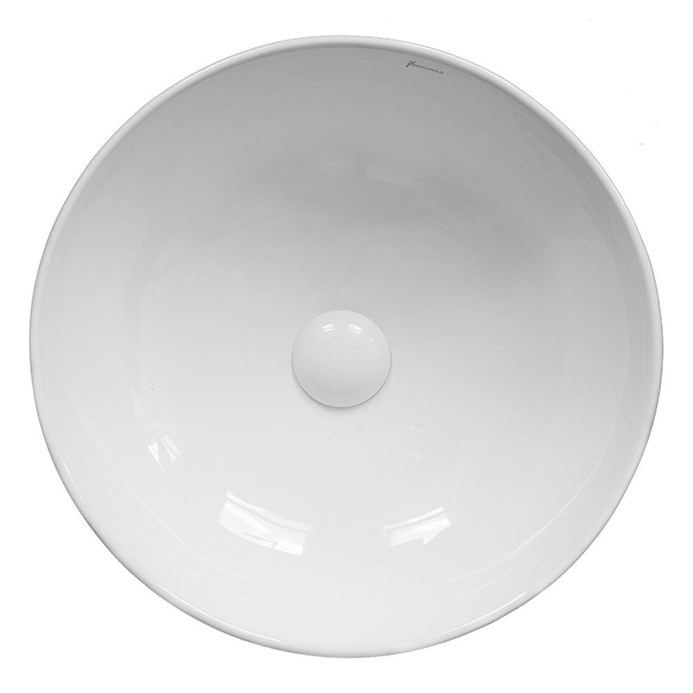 Lavoar pe blat alb lucios 41 cm, rotund, Fluminia Amereta [2]