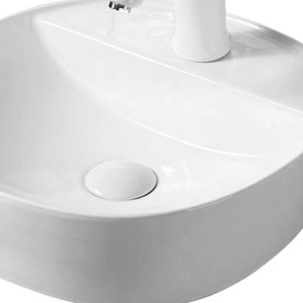 Lavoar pe blat alb lucios, 41 cm, rotund, Fluminia Cassandra [4]