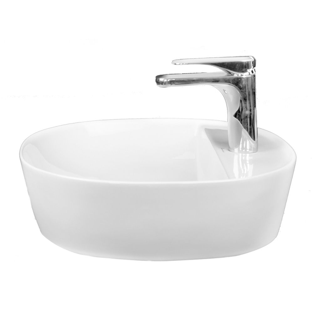 Lavoar pe blat alb lucios, 41 cm, rotund, Fluminia Cassandra [3]
