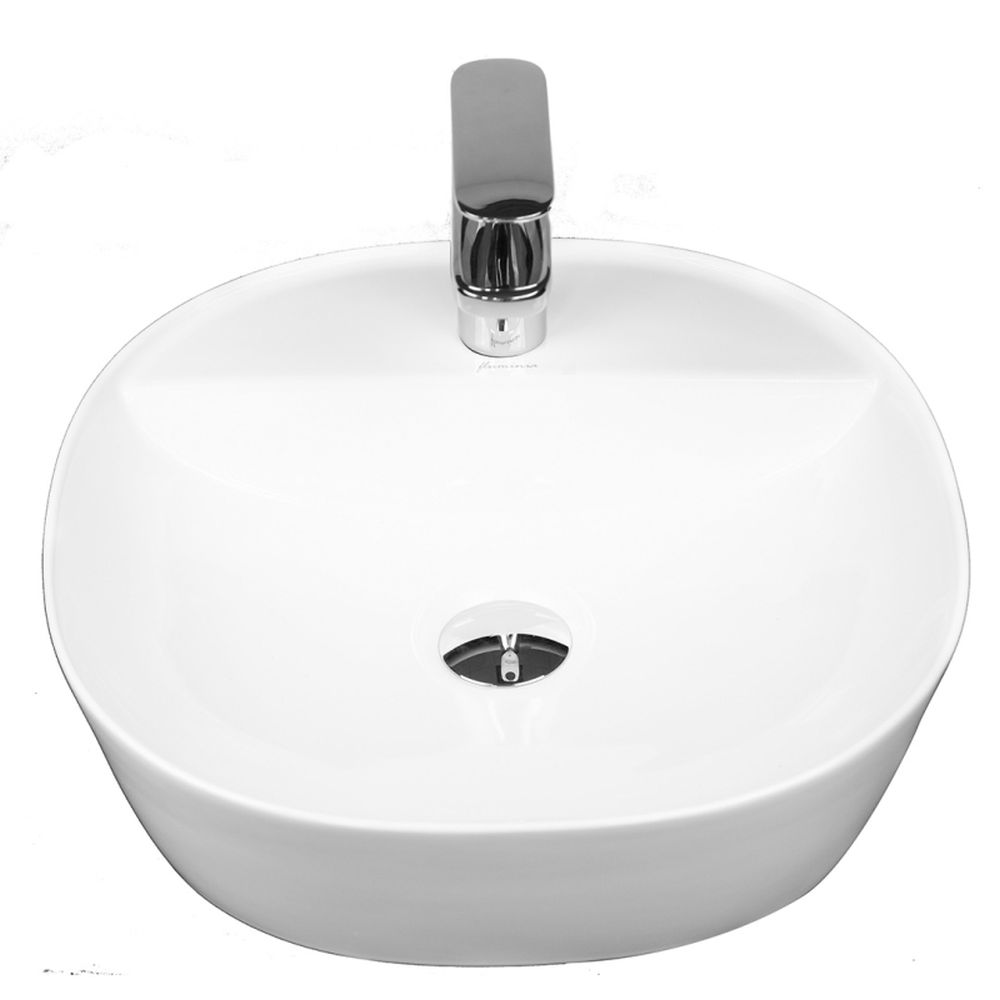 Lavoar pe blat alb lucios, 41 cm, rotund, Fluminia Cassandra [2]