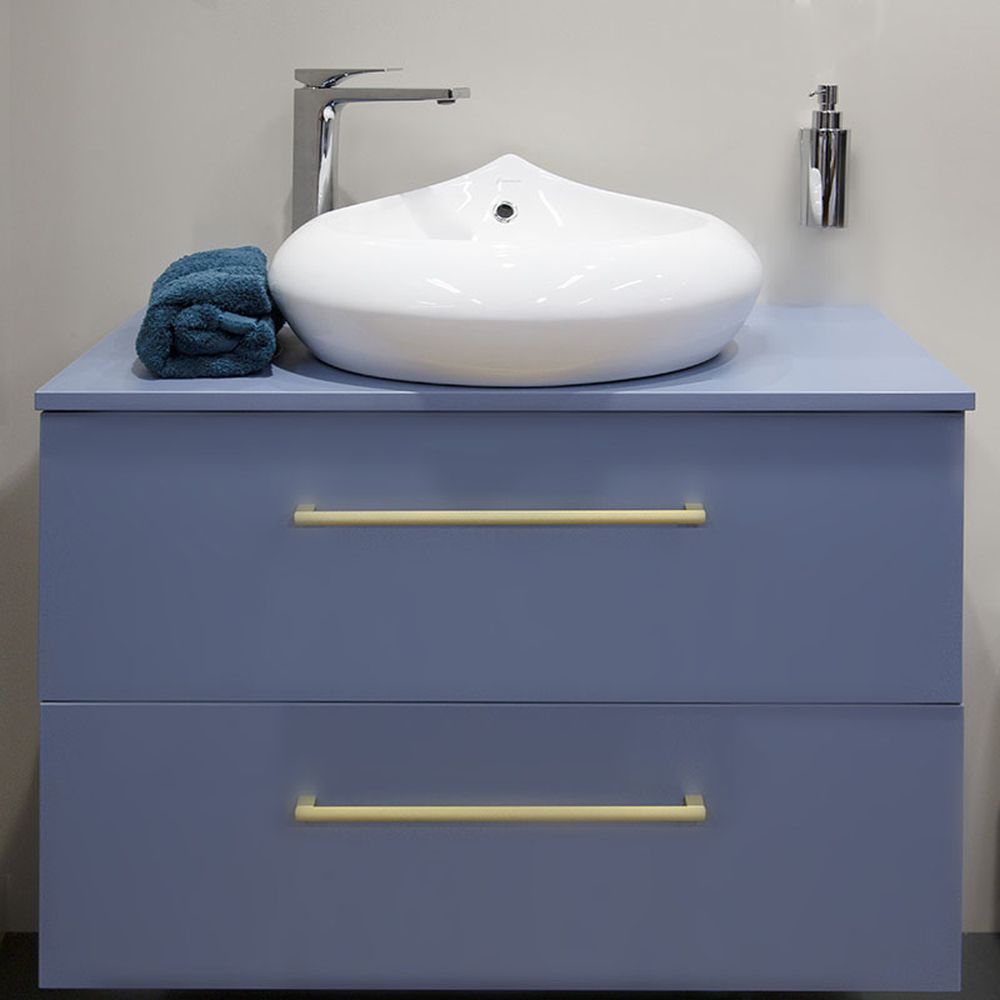 Lavoar pe blat alb lucios 47 cm modern Fluminia Tear [6]