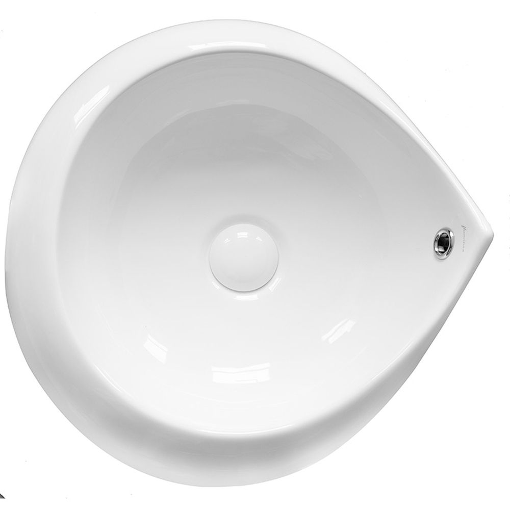 Lavoar pe blat alb lucios 47 cm modern Fluminia Tear [2]